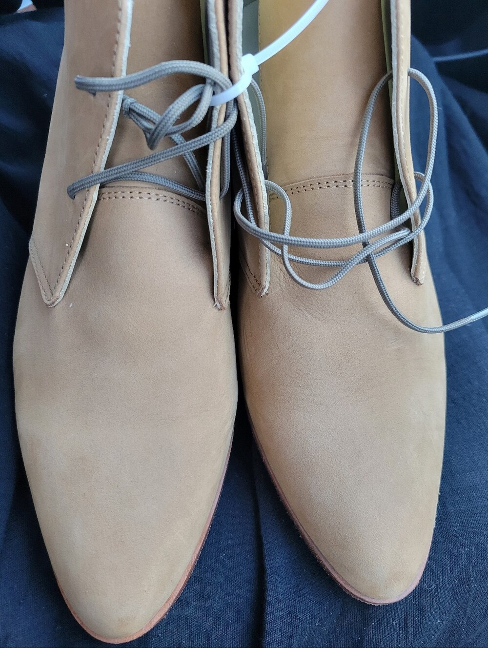 Nisolo Isa Suede Leather Lace Up Chukka Booties, Sand Suede - Size 8.5 - Picture 2 of 16